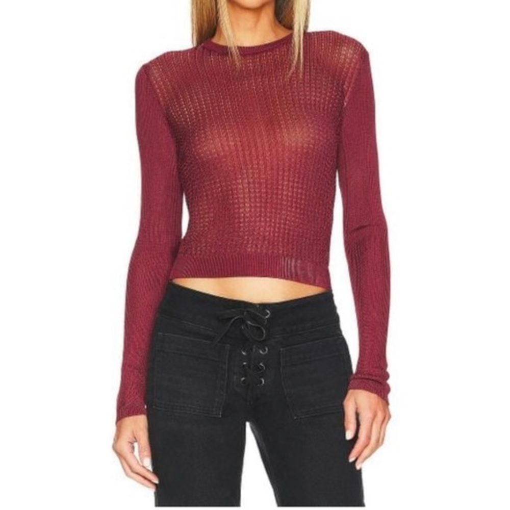 NWT FREE PEOPLE Crew Pullover, Raw Garnet